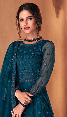 Peacock Blue Anarkali