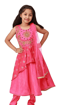 Girls Salwar Suit with Neck Embroidery Work Girls Salwar Suit with Neck Embroidery Work