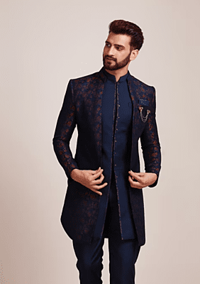 Sapphire Blue Indo Western Set