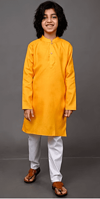 Pastel Peach Kids Kurta Pyjama