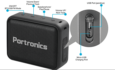 Portronics Dynamo Portable Bluetooth Speaker Portronics Dynamo Portable Bluetooth Speaker