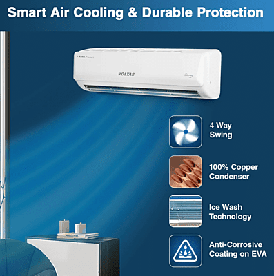 Voltas SmartAir Inverter AC, 1 Ton, 3 Star - 123V Vertis Emerald