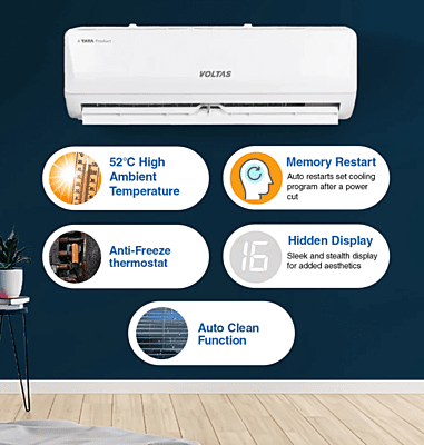 Voltas SmartAir Inverter AC, 1 Ton, 3 Star - 123V Vertis Emerald