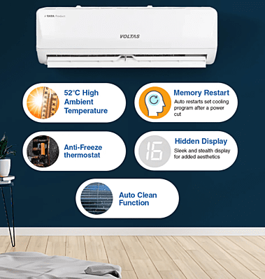 Voltas SmartAir Inverter Split AC, 2 Ton 3 Star - 243V Vertis Emerald