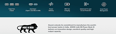 Mi 20000mAh Power Bank 3i Mi 20000mAh Power Bank 3i