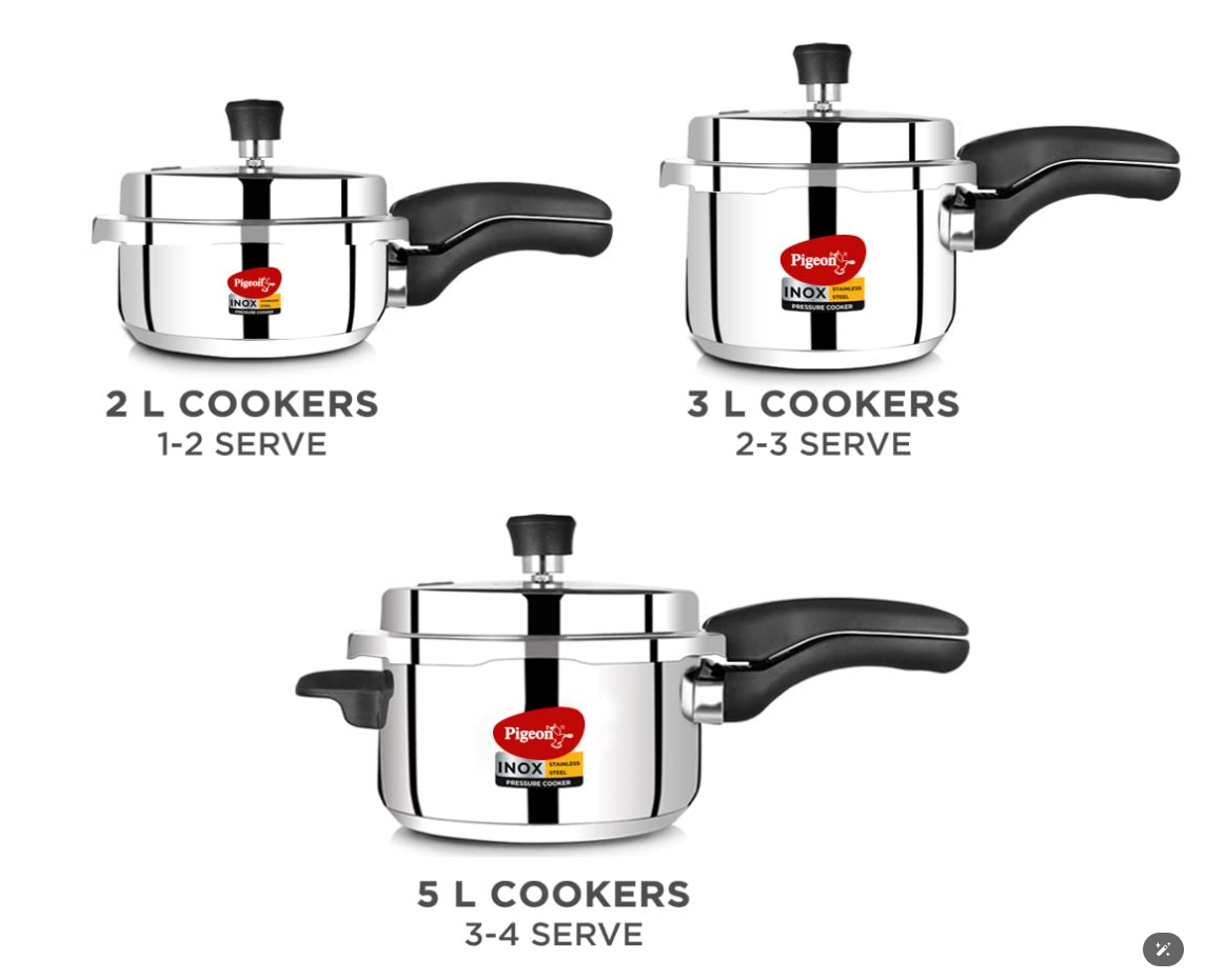 Pigeon Steel JADE Flat Bottom Tope -3600ml