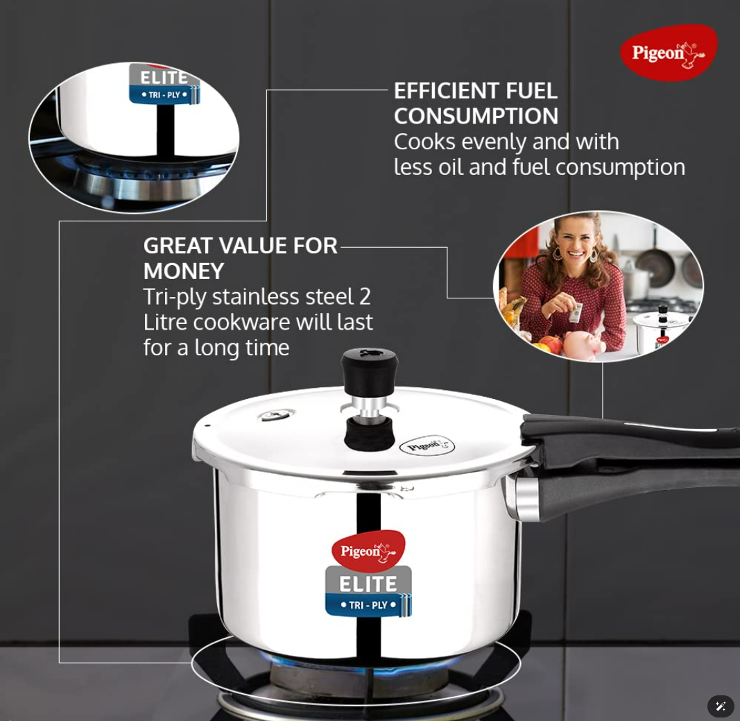 Pigeon Steel EMARALD Copper Bottom Tope-3600ml