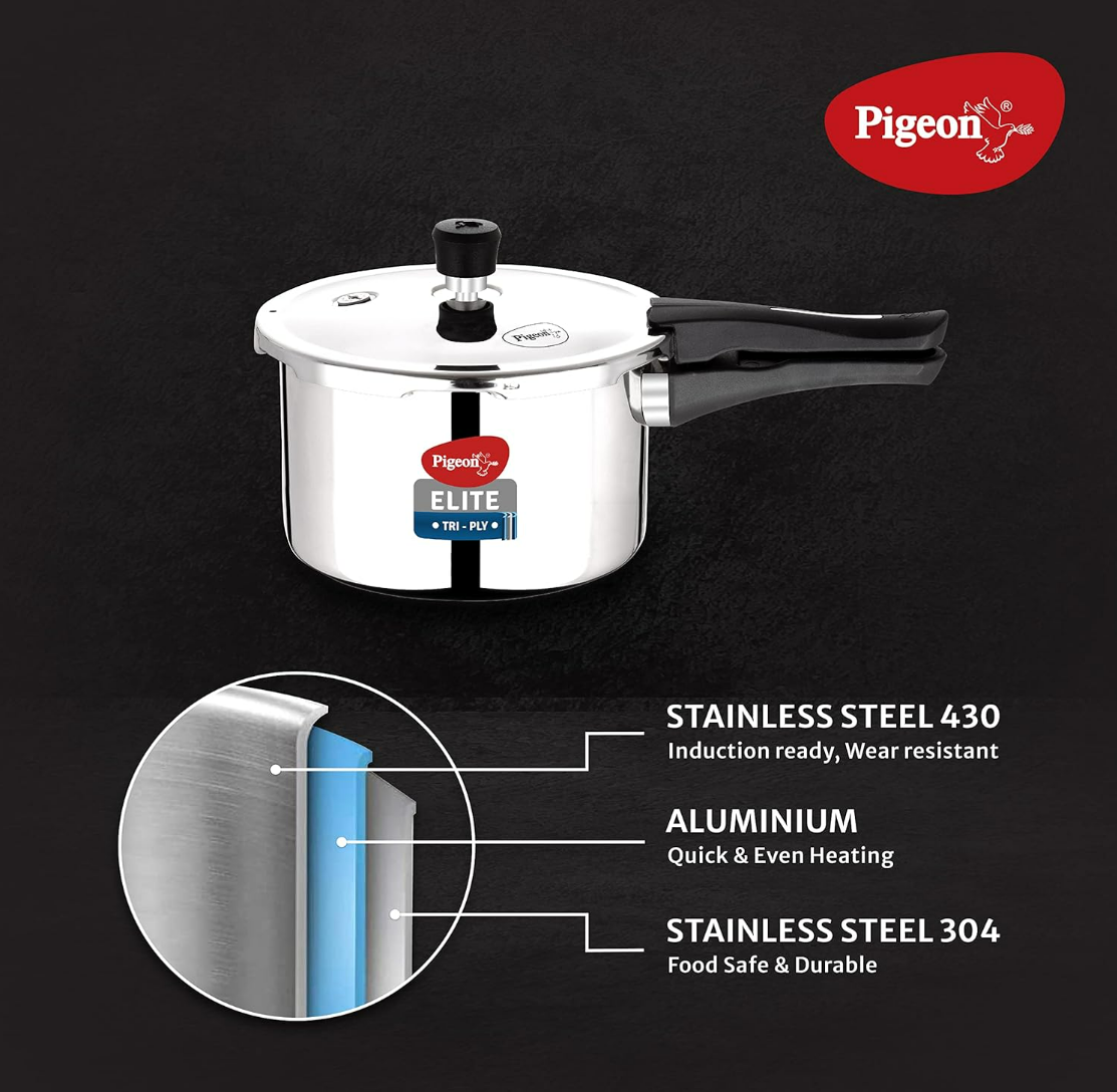 Pigeon Steel EMARALD Copper Bottom Tope-1300ml