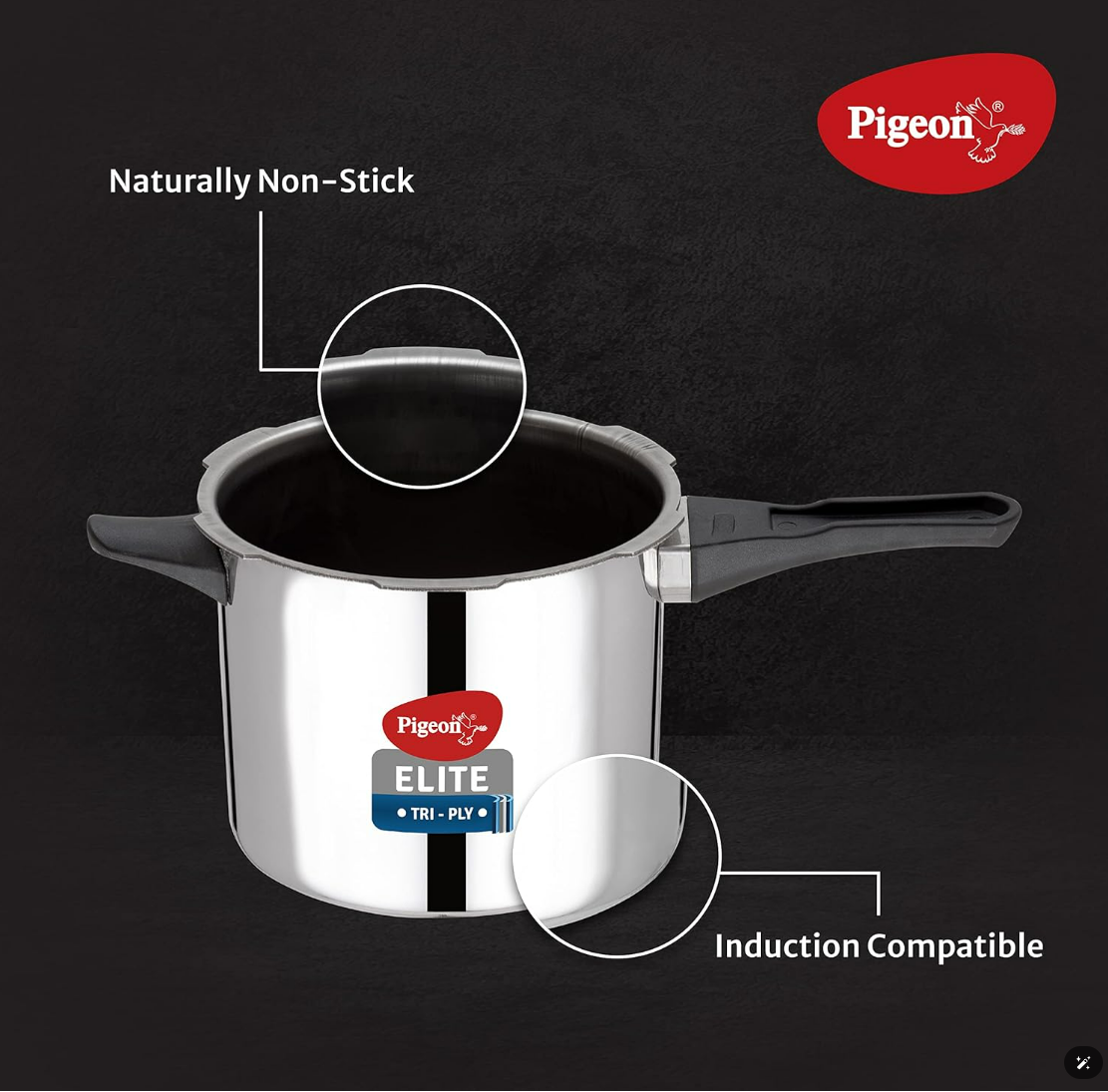 Pigeon Steel EMARALD Copper Bottom Tope-1300ml
