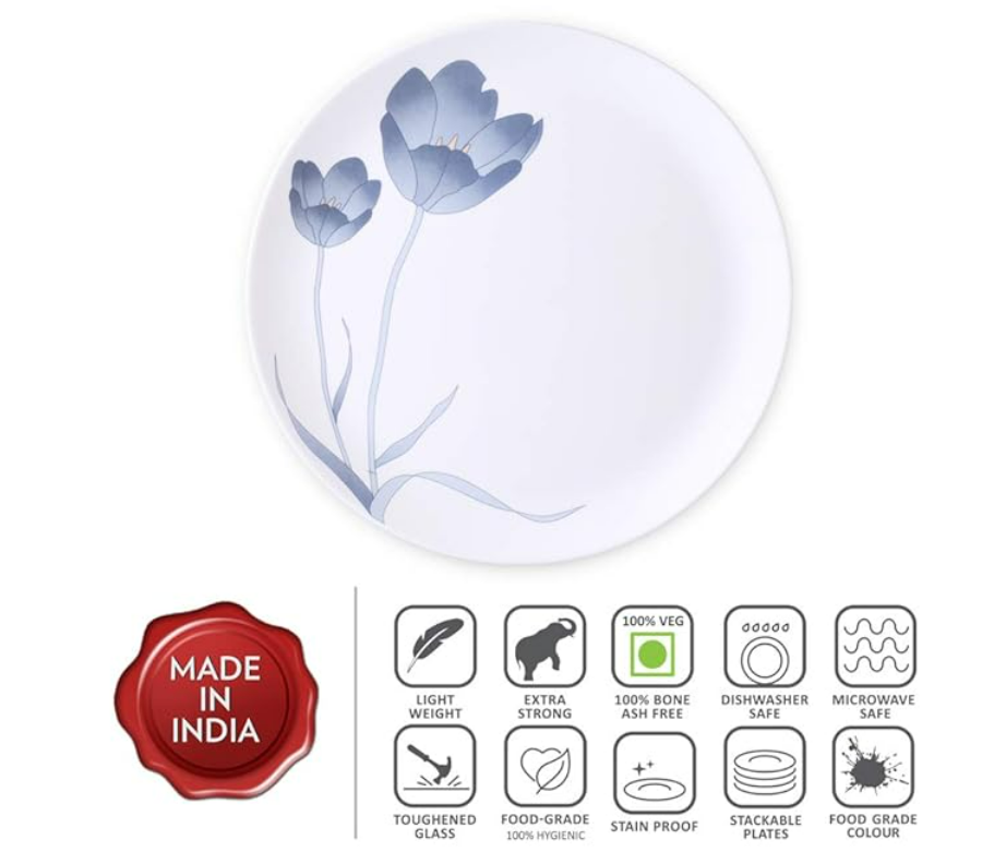 BOROSIL QUARTER PLATE SET 6