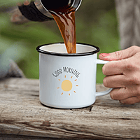 Customize Enamel Coffee Mug -Good Morning Sunshine