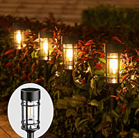 BOLLARD ROCKET Bright Solar Lights Outdoor Waterproof IP65, LED Solar Garden Lights Metal Outdoor Solar Lights for Yard