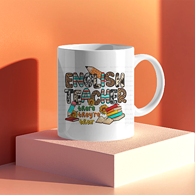 English Teacher Printed Ceramic Coffee Mug I Gift for Teacher| 325ml English Teacher Printed Ceramic Coffee Mug I Gift for Teacher| 325ml