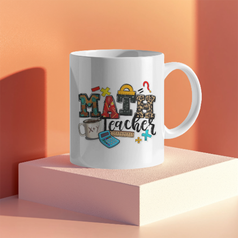 Math Teacher Printed Ceramic Coffee Mug I Gift for Teacher| 325ml Math Teacher Printed Ceramic Coffee Mug I Gift for Teacher| 325ml