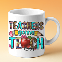 Teacher's Gona Teach Printed Ceramic Coffee Mug I Gift for Teacher| 325ml