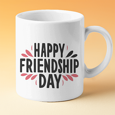 Printed Happy Friendship Day Ceramic White Best Friends 350ml Printed Happy Friendship Day Ceramic White Best Friends 350ml