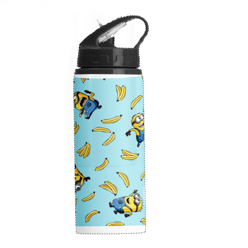 Printed Adventure Sipper: 600ml Aluminum Bottle for Boys