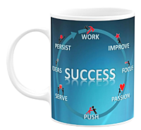 Printed Success Mug UPSC Mug IAS Mug Motivational Quotes Mug for Friend Brother Sister Boys Girls Printed Microwave Safe White Ceramic Mug Birthday Mug