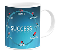 Printed Success Mug UPSC Mug IAS Mug Motivational Quotes Mug for Friend Brother Sister Boys Girls Printed Microwave Safe White Ceramic Mug Birthday Mug