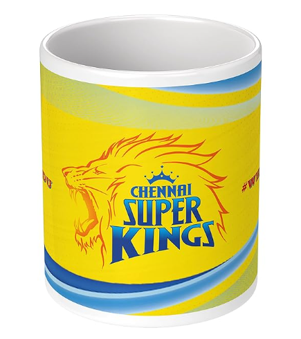 Printed CSK Logo Printed Mug for Boys Kids Girls Birthday Gift for Friends Mugs for IPL Cricket Lover MS Dhoni