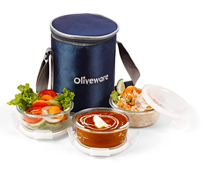 Oliveware pebble Glass Lunch Box Oliveware pebble Glass Lunch Box