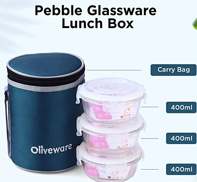 Oliveware pebble Glass Lunch Box Oliveware pebble Glass Lunch Box