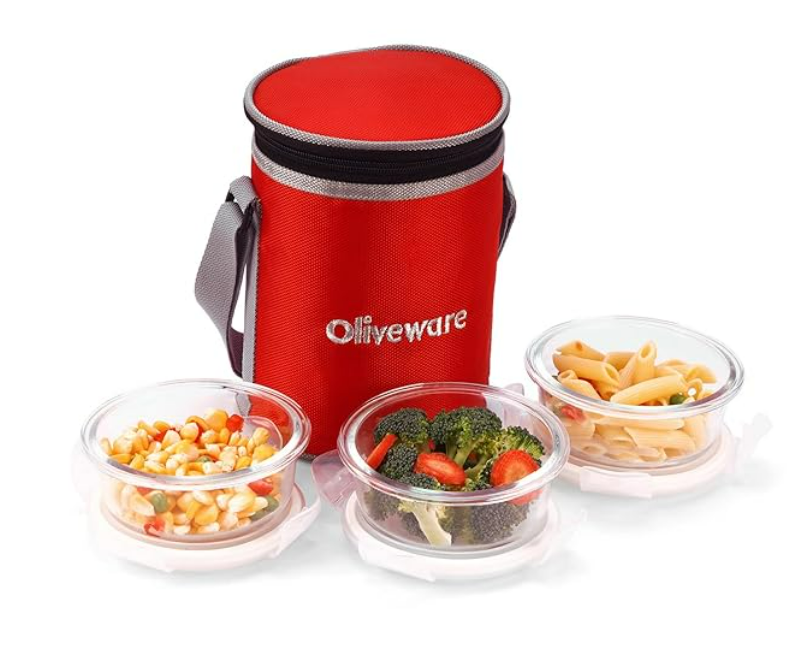 Oliveware pebble Glass Lunch Box Oliveware pebble Glass Lunch Box