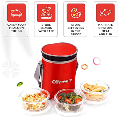 Oliveware pebble Glass Lunch Box Oliveware pebble Glass Lunch Box