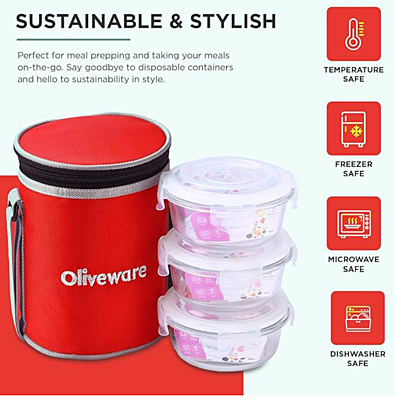Oliveware pebble Glass Lunch Box Oliveware pebble Glass Lunch Box