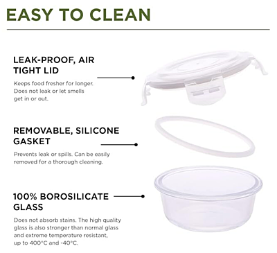 Oliveware pebble Glass Lunch Box Oliveware pebble Glass Lunch Box