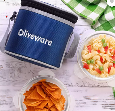 Olive ware Bolt Glass Lunch Box