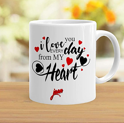 Printed I Love You Jaan Theme Printed Coffee Mug (325 ml)(KAD23-Jaan) - Gift for Jaan With White colour Printed I Love You Jaan Theme Printed Coffee Mug (325 ml)(KAD23-Jaan) - Gift for Jaan With White colour