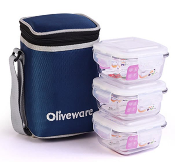 Olive ware Contra Glass Lunch Box
