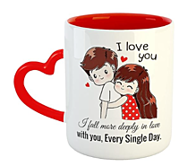 I Love You I Fall More Feeply in Love with You Every Single Day Ceramic Coffee Mug - Best Gift for Husband, Wife,Girlfriend