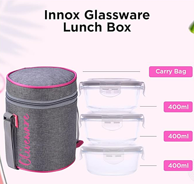 Olive ware Innox Glass Lunch Box