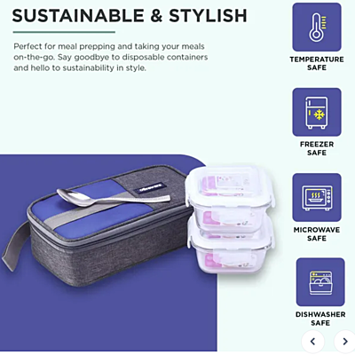 Olive ware Freshco Glass Lunch Box