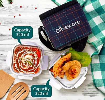 Olive ware Feast Glass Lunch Box