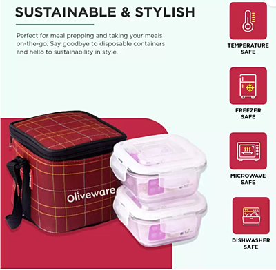 Olive ware Feast Glass Lunch Box