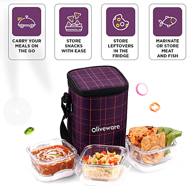 Olive ware Spyker Glass Lunch Box Olive ware Spyker Glass Lunch Box