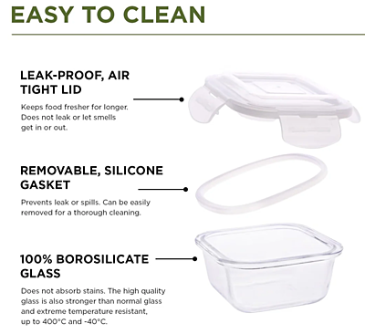 Olive ware Duke Glass Lunch Box