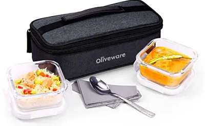 Olive ware Prism Glass Lunch Box