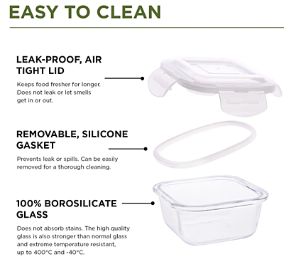 Olive ware Lvi Glass Lunch Box