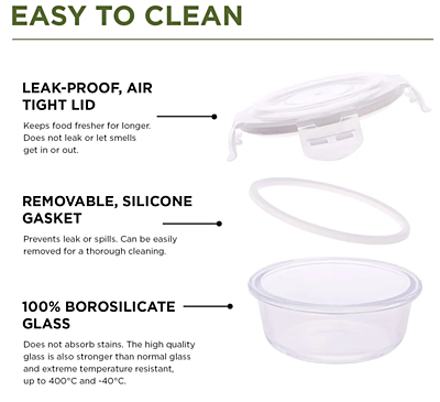 Olive ware Grace Glass Lunch Box