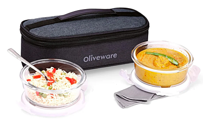 Olive ware pepper Glass Lunch Box