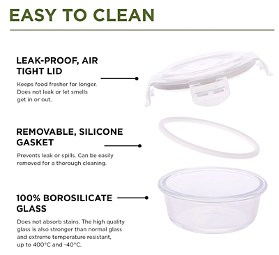 Olive ware pepper Glass Lunch Box