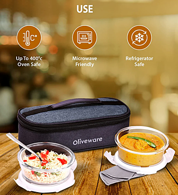 Olive ware pepper Glass Lunch Box