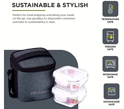 Olive ware Vegas Glass Lunch Box