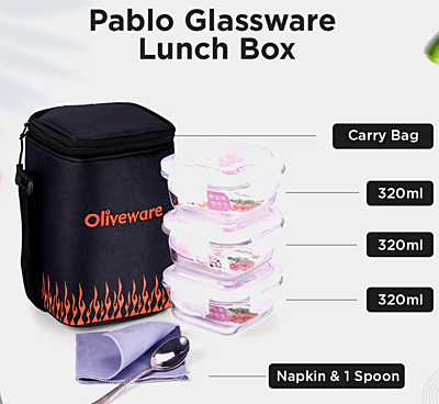 Olive ware Pablo Glass Lunch Box