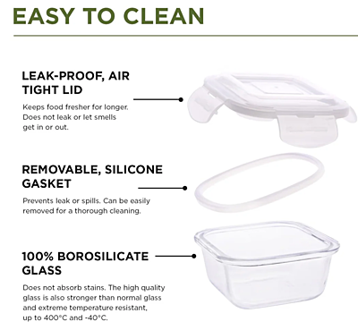 Olive ware Blaze Glass Lunch Box