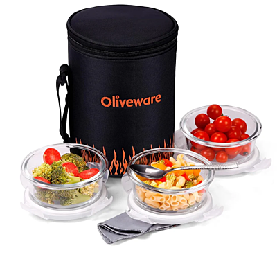 Olive ware Dazzle Glass Lunch Box Olive ware Dazzle Glass Lunch Box